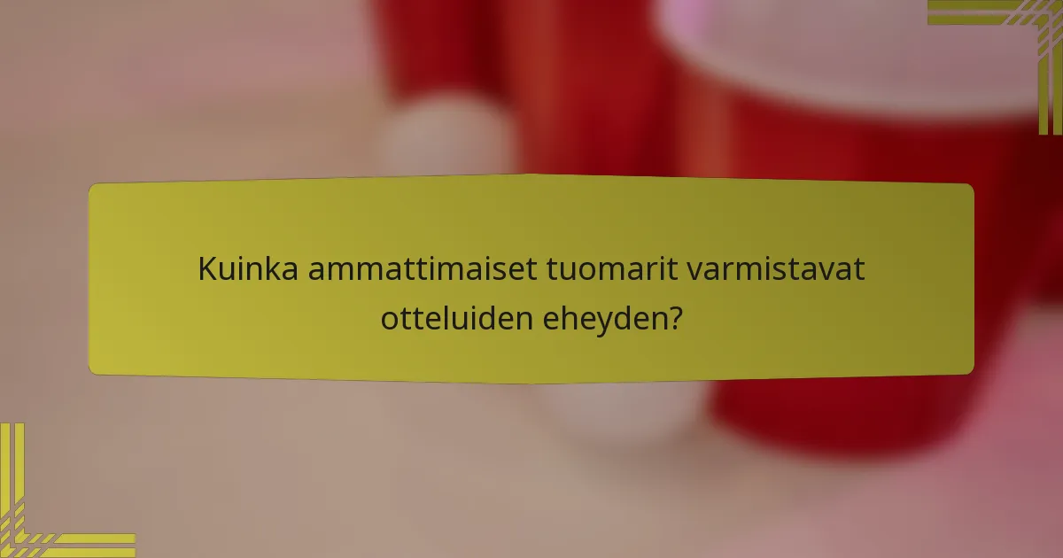 Kuinka ammattimaiset tuomarit varmistavat otteluiden eheyden?
