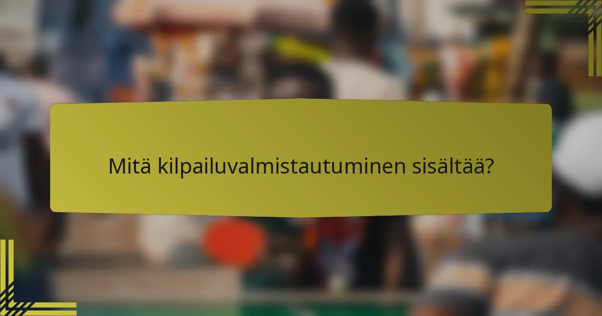 Mitä kilpailuvalmistautuminen sisältää?