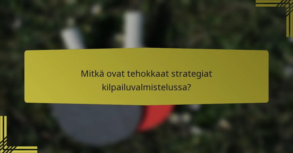Mitkä ovat tehokkaat strategiat kilpailuvalmistelussa?